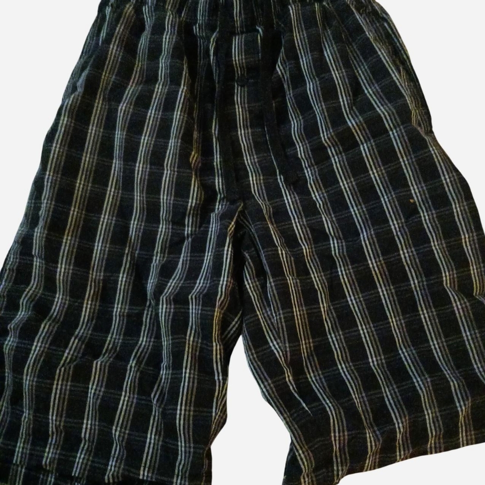 Hanes Black and White Striped Shorts
